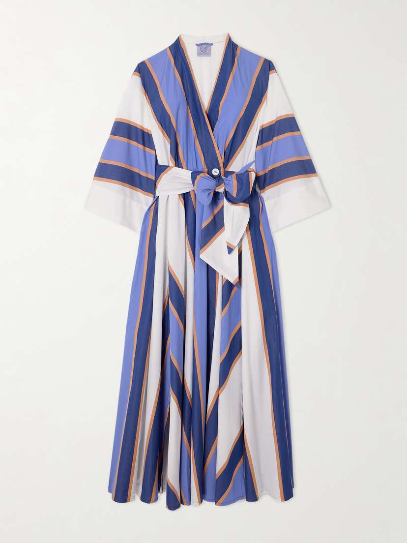 Thierry Colson Almudena Striped Cotton-poplin Maxi Dress - x large