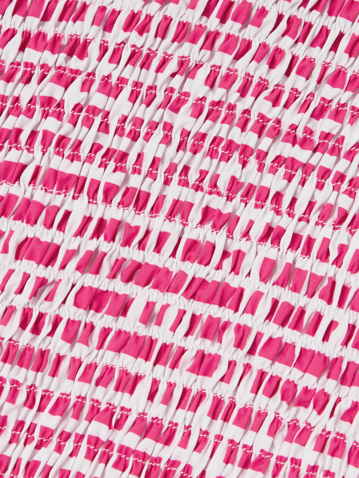 Loretta Caponi Shirred Checked Cotton-poplin Top In Red