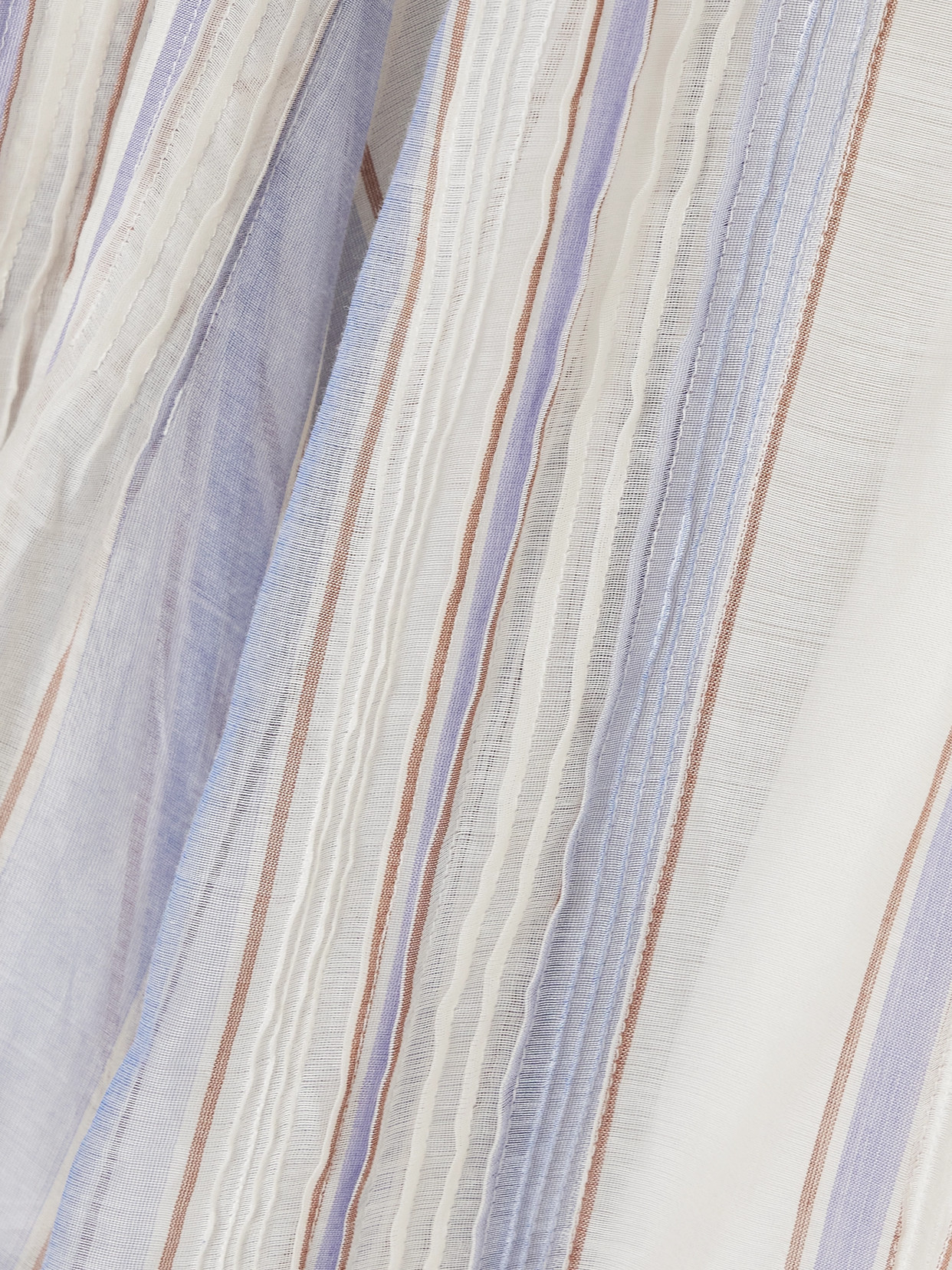 Thierry Colson Zosca Pintucked Striped Lurex-trimmed Cotton And Silk-blend Voile Maxi Dress In Cream