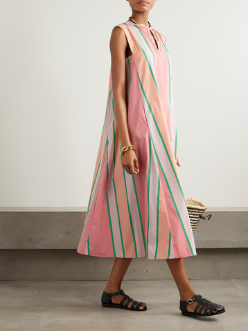 THIERRY COLSON Apolonia striped cotton-poplin kaftan