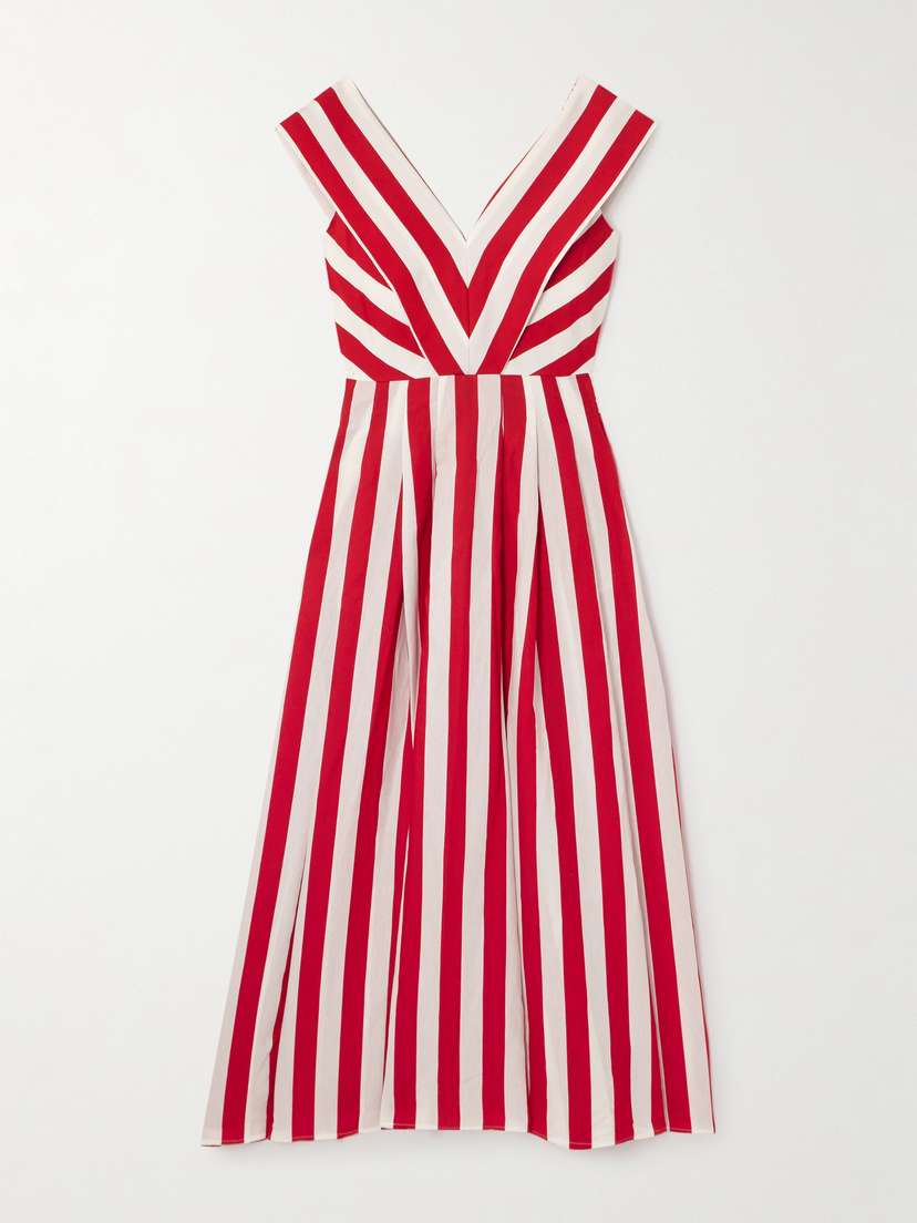 Loretta Caponi Graziella Striped Poplin Maxi Dress