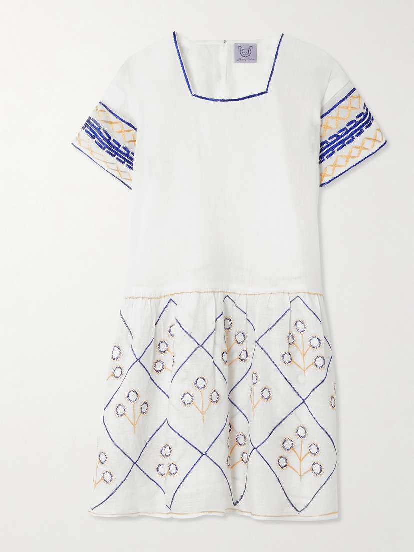 Thierry Colson Allison Embroidered Linen Mini Dress