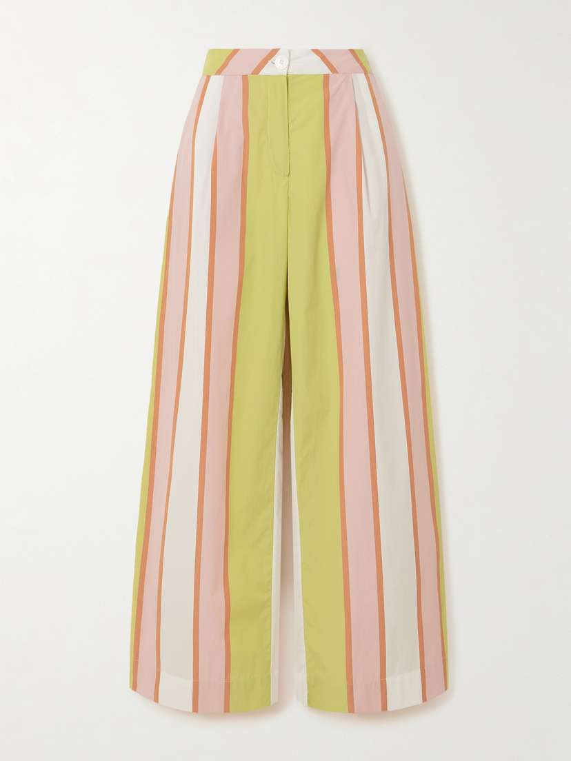 Thierry Colson Loulou Striped Cotton-poplin Straight-leg Pants
