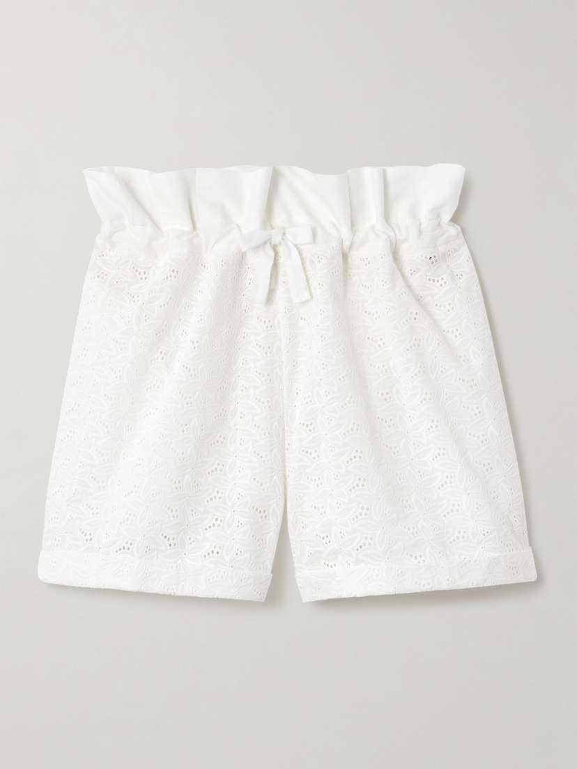 Loretta Caponi Marissa Broderie Anglaise Cotton Shorts