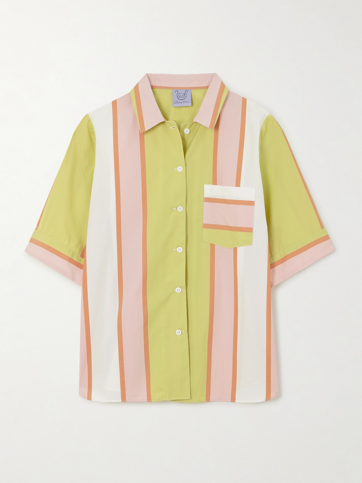 Thierry Colson - Zouk Striped Cotton-poplin Shirt - Pink
