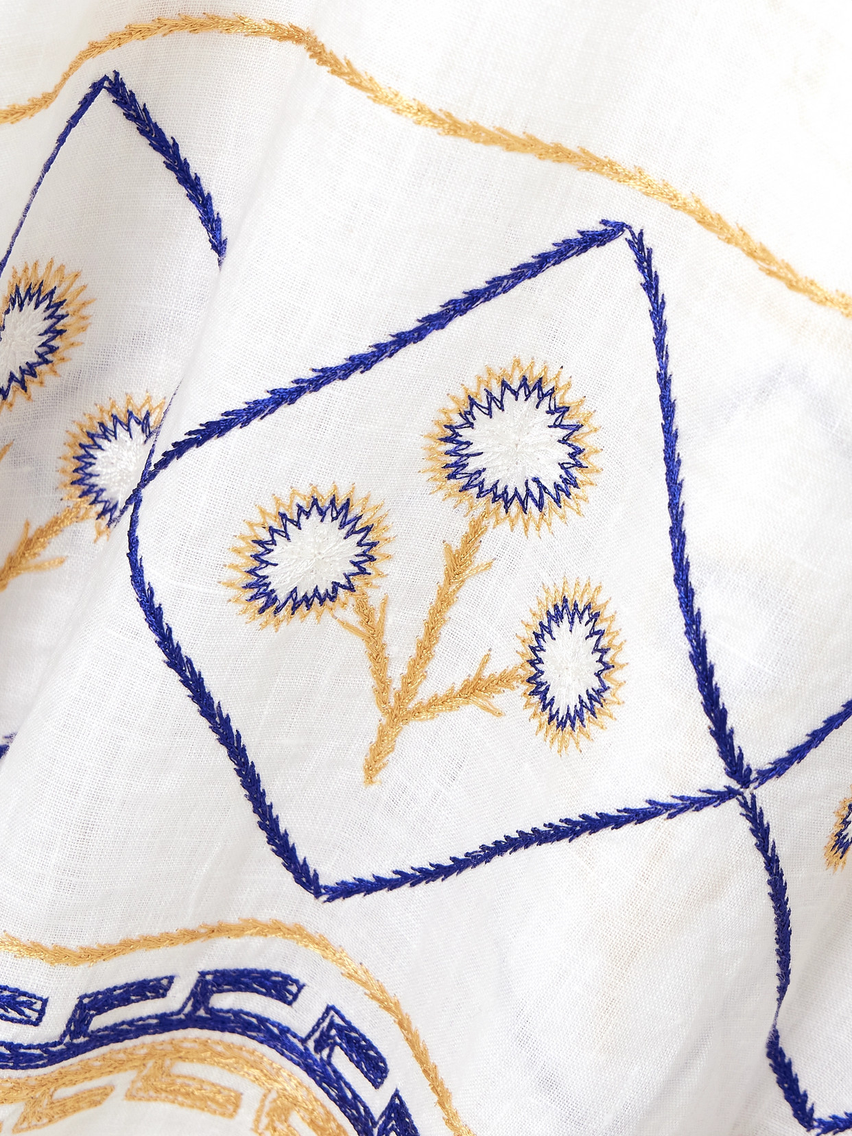 Thierry Colson Apolonia Embroidered Linen Kaftan In White