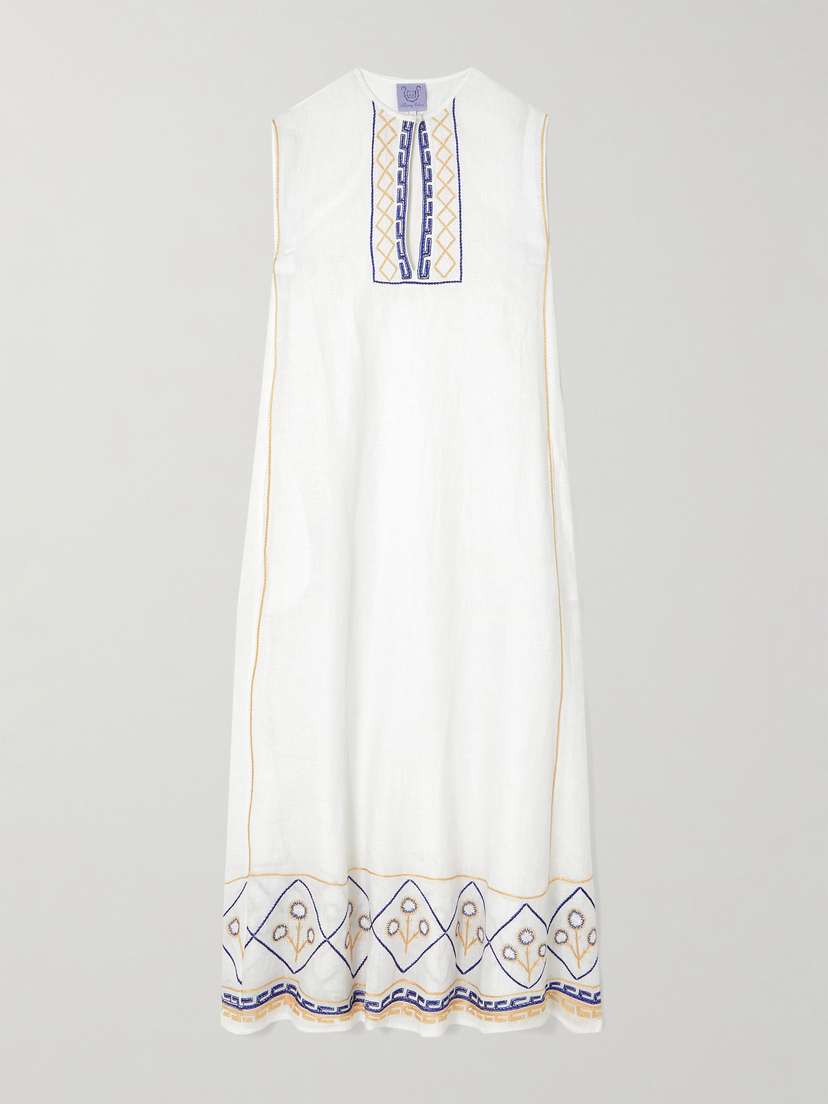 Thierry Colson Apolonia Embroidered Linen Kaftan