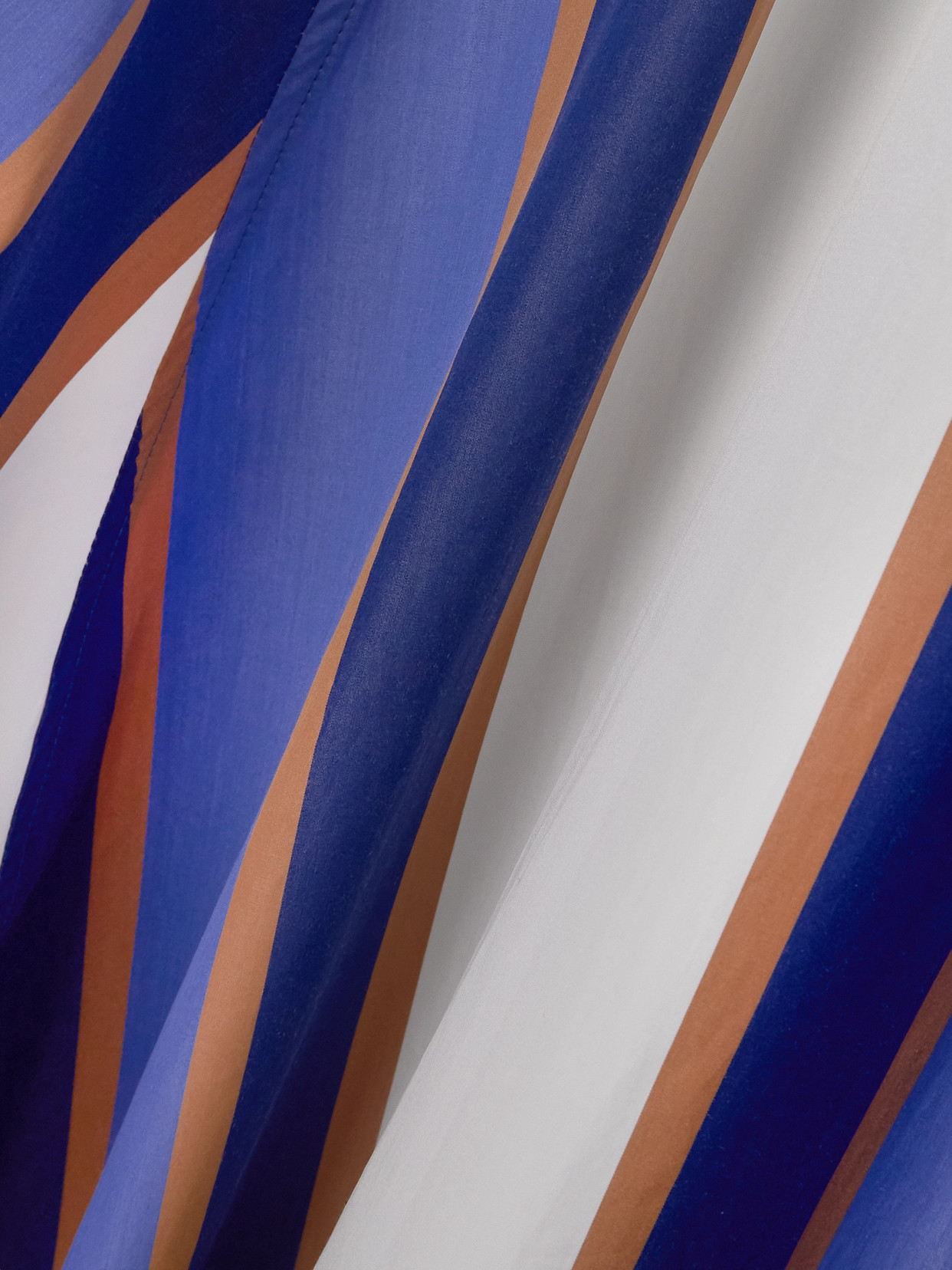 Thierry Colson Venetia Pleated Striped Cotton-poplin Midi Dress In Blue