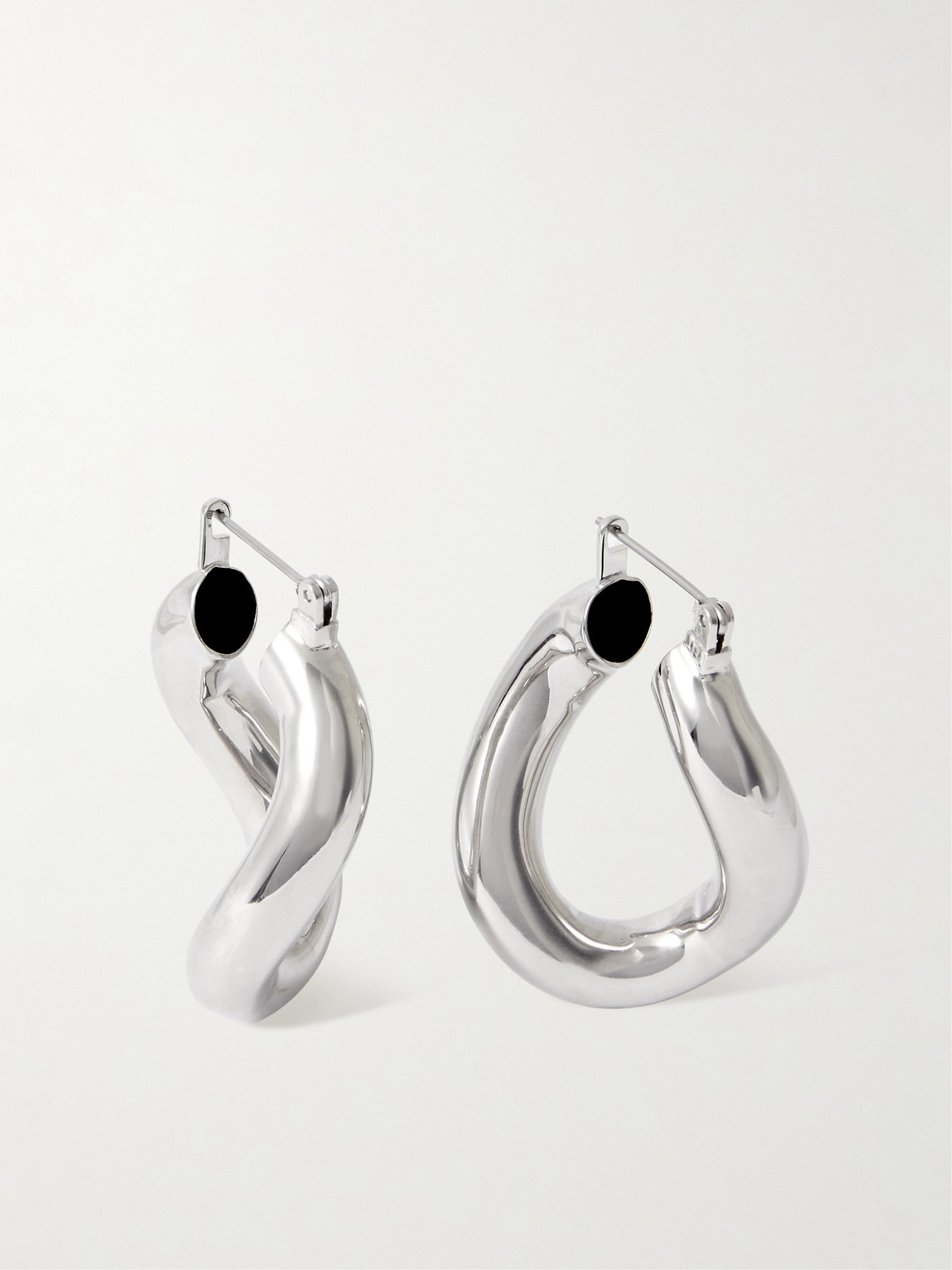 Laura Lombardi Anima Platinum-plated Recycled Hoop Earrings In Silver