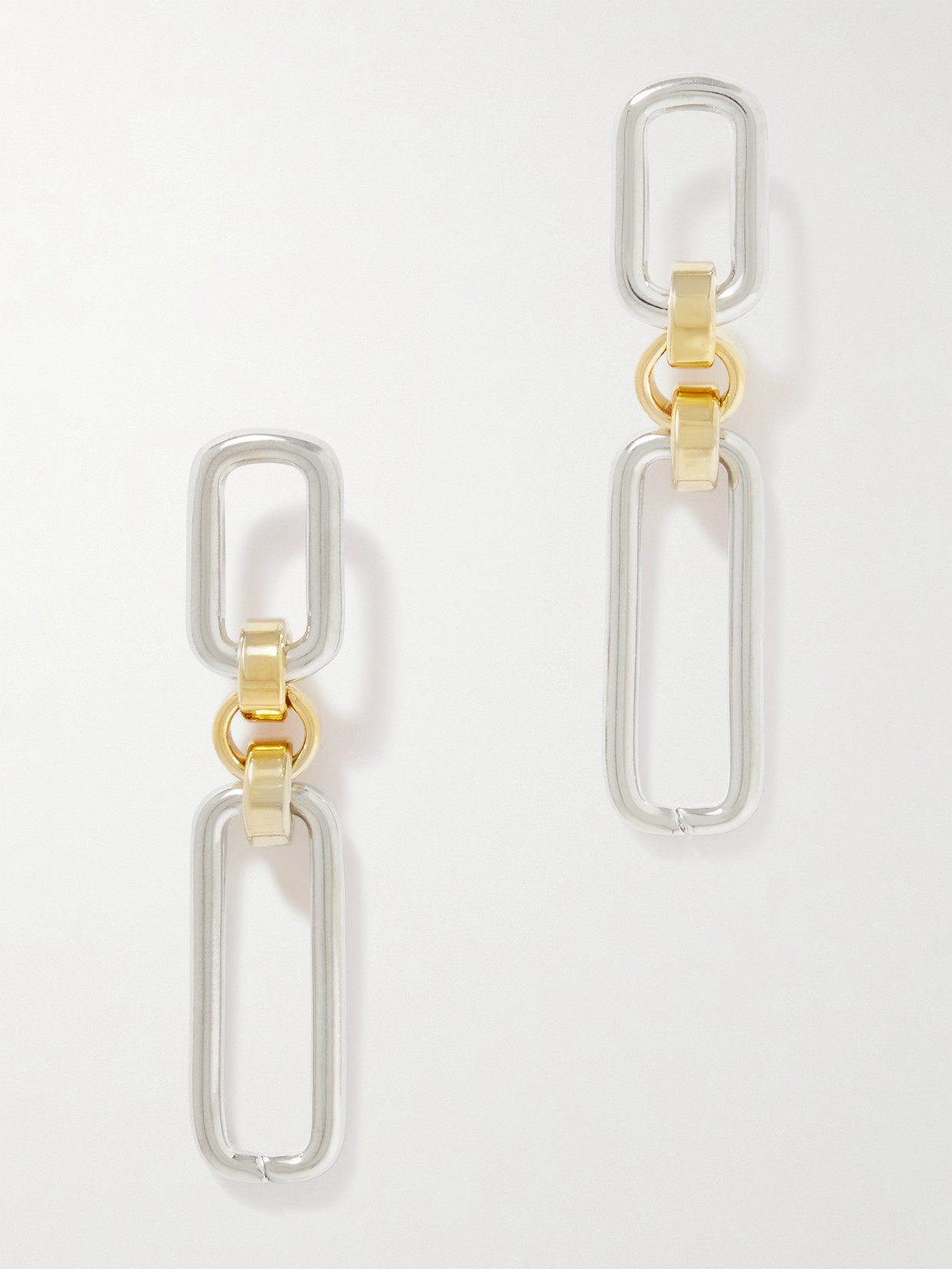 Laura Lombardi Stanza Recycled Platinum And Gold-plated Earrings In White