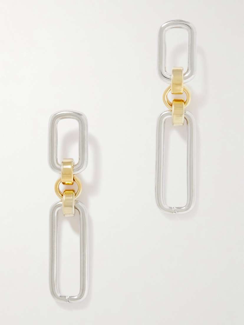 Laura Lombardi Stanza Recycled Platinum And Gold-plated Earrings