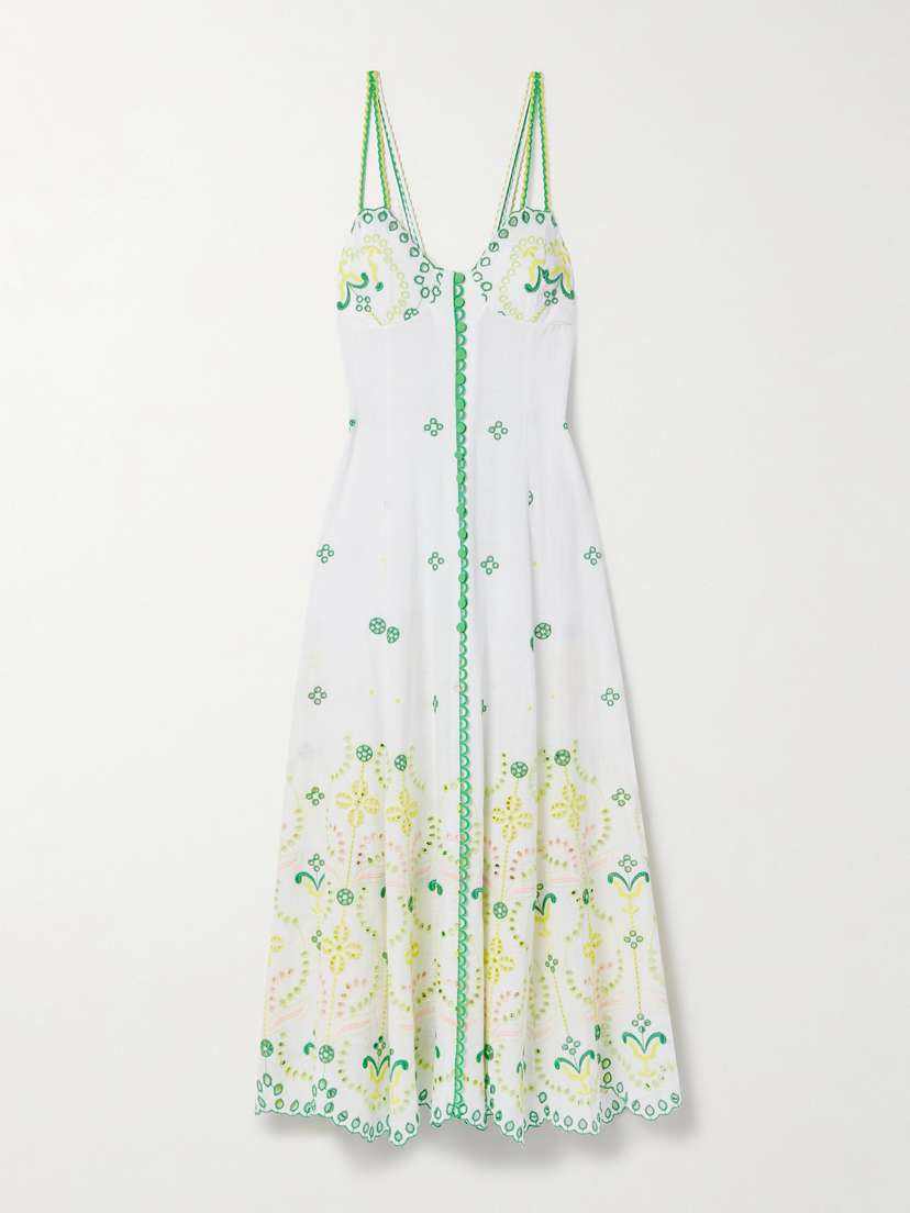 Charo Ruiz Mutti Broderie Anglaise Cotton-blend Maxi Dress