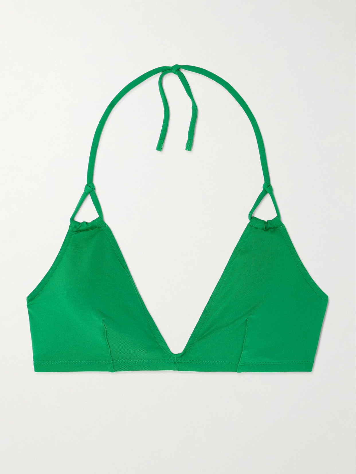 Shop Eres Java Remix Knotted Halterneck Bikini Top In Green