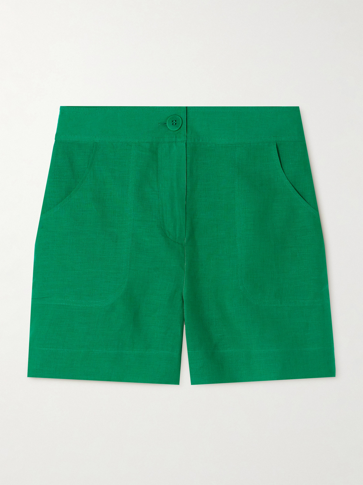 Shop Eres L'intemporel Linen Shorts In Green