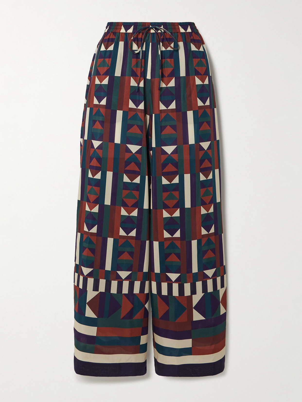 ERES KALEIDO PLURIEL PRINTED COTTON AND SILK-BLEND WIDE-LEG PANTS