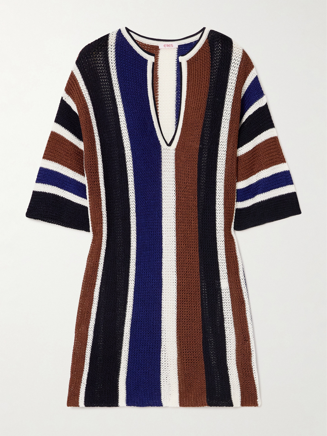 Eres - Diego Striped Cotton-blend Mini Dress - Blue