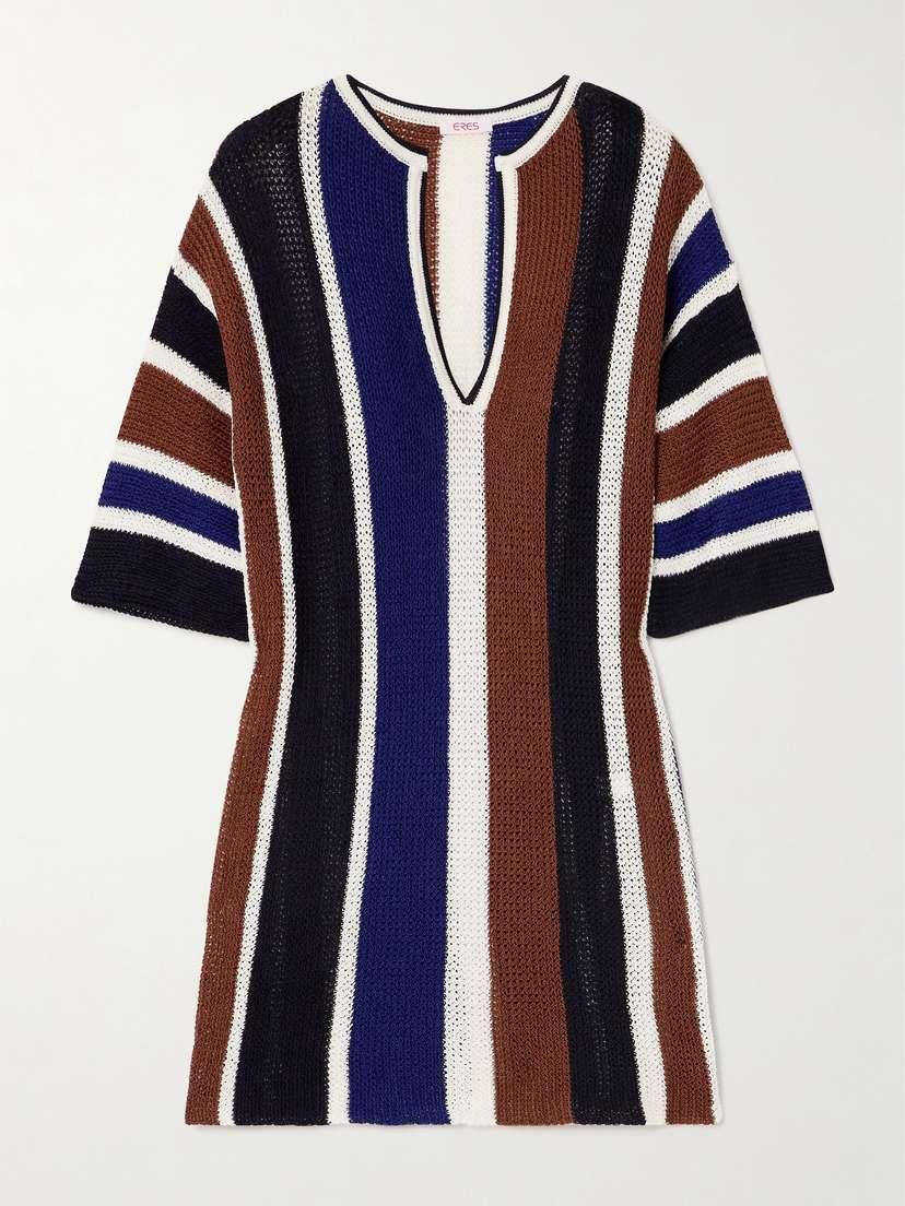 Eres Diego Striped Cotton-blend Mini Dress