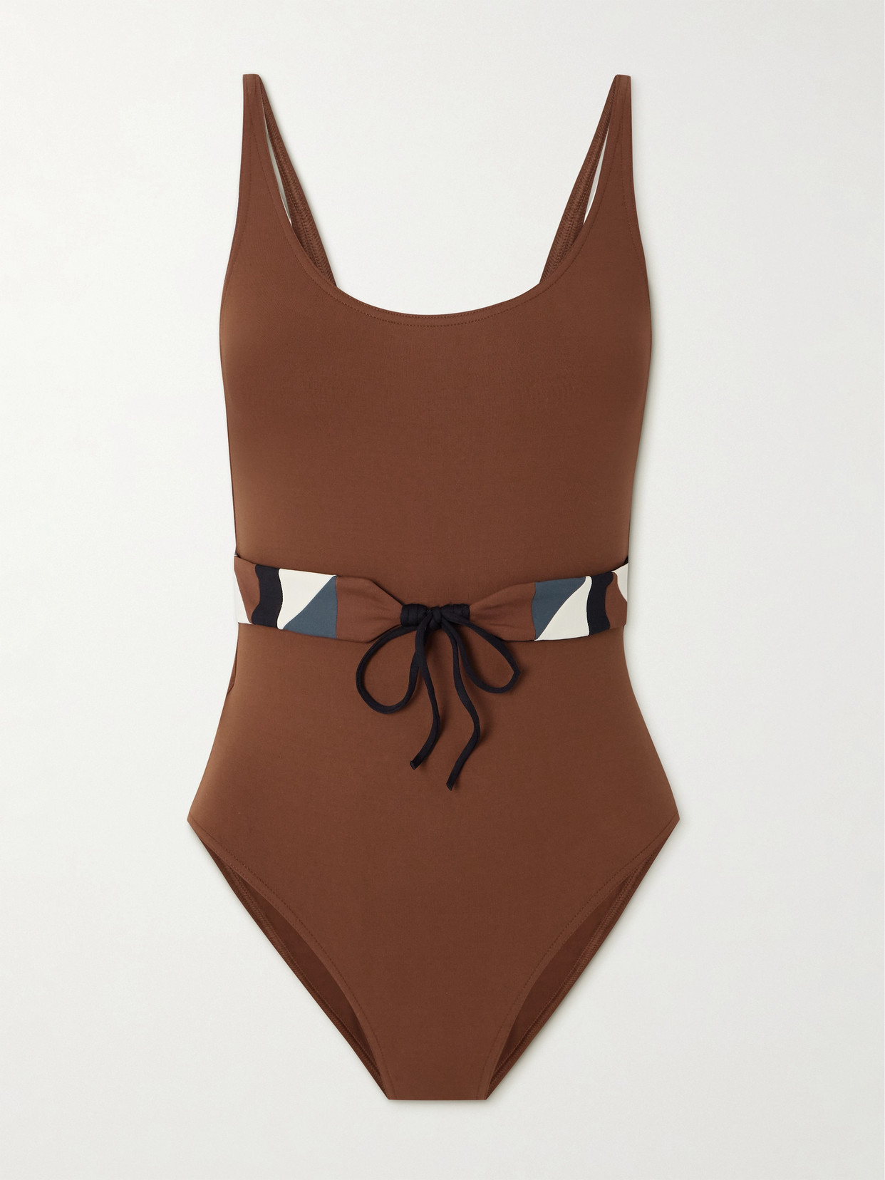 Eres Damier Belted Swimsuit - Brown