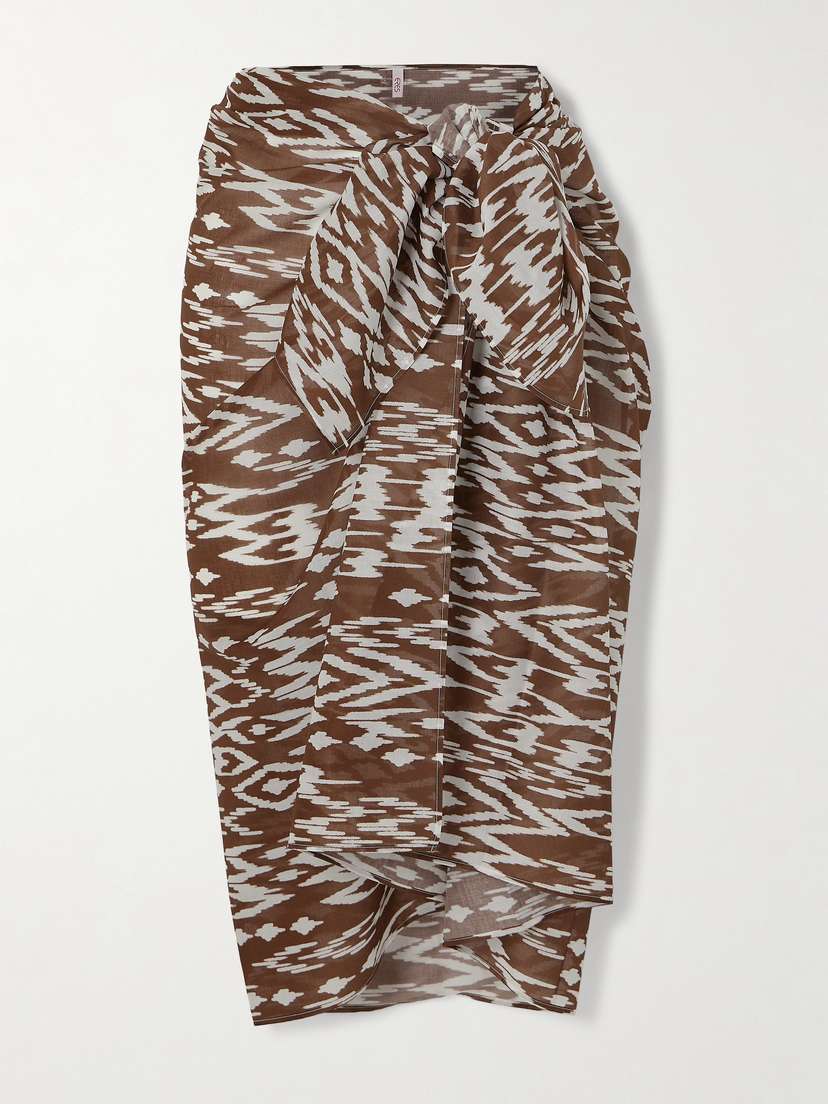 Eres Weather Printed Cotton-voile Pareo