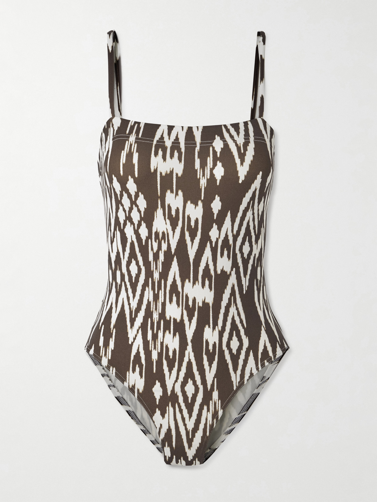 Eres Wind Cloud Aquarelle Printed Swimsuit In Brown