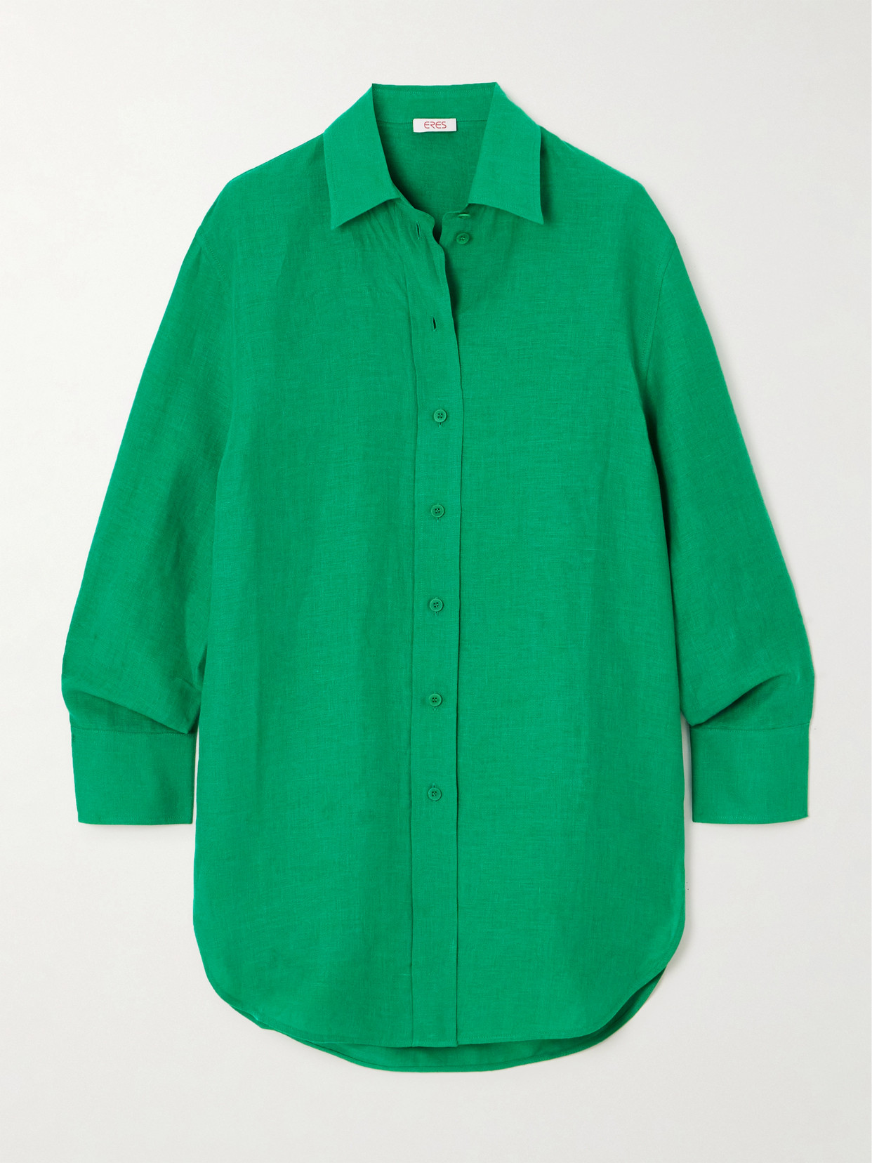 Eres L'intemporel Mignonette Linen Shirt In Green