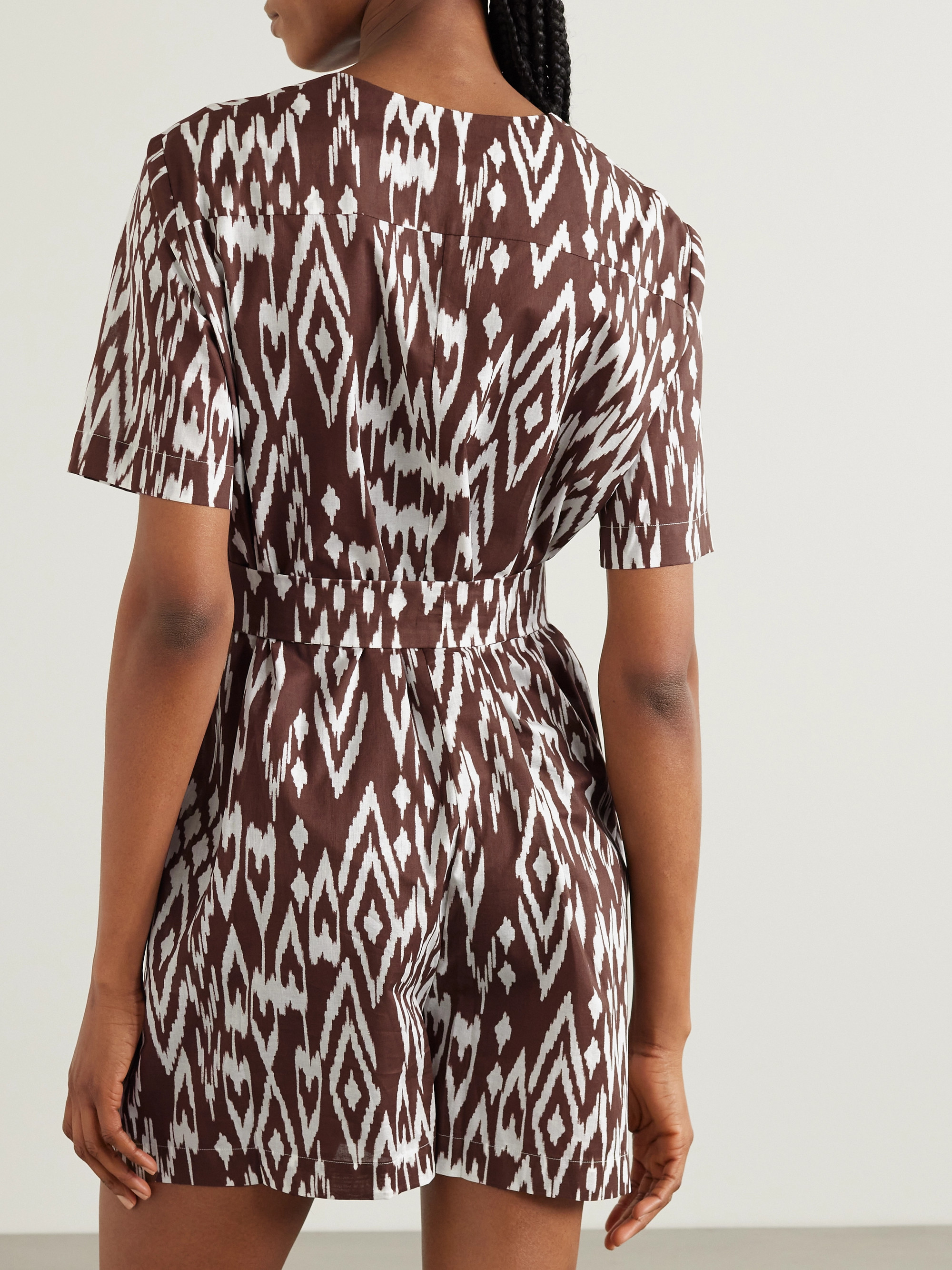 Eres Chilly belted printed cotton playsuit thumbnail