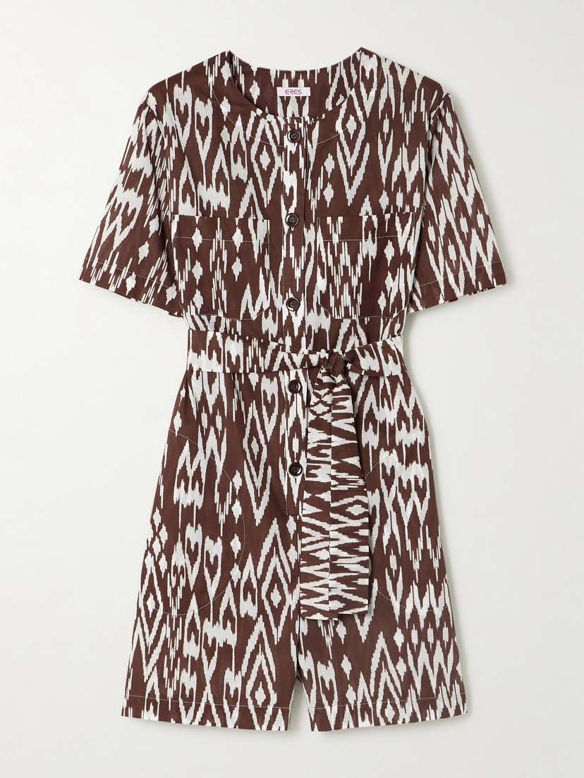 Eres Chilly Belted Printed Cotton Playsuit