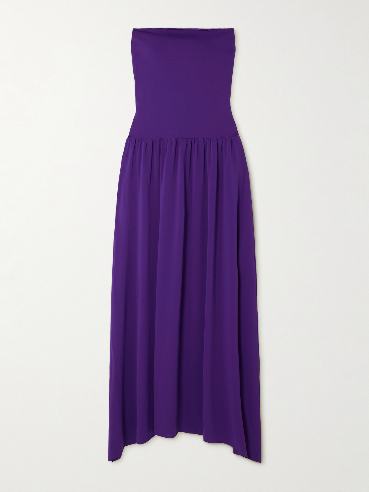 Eres Oda Strapless Stretch-jersey Maxi Dress In Purple