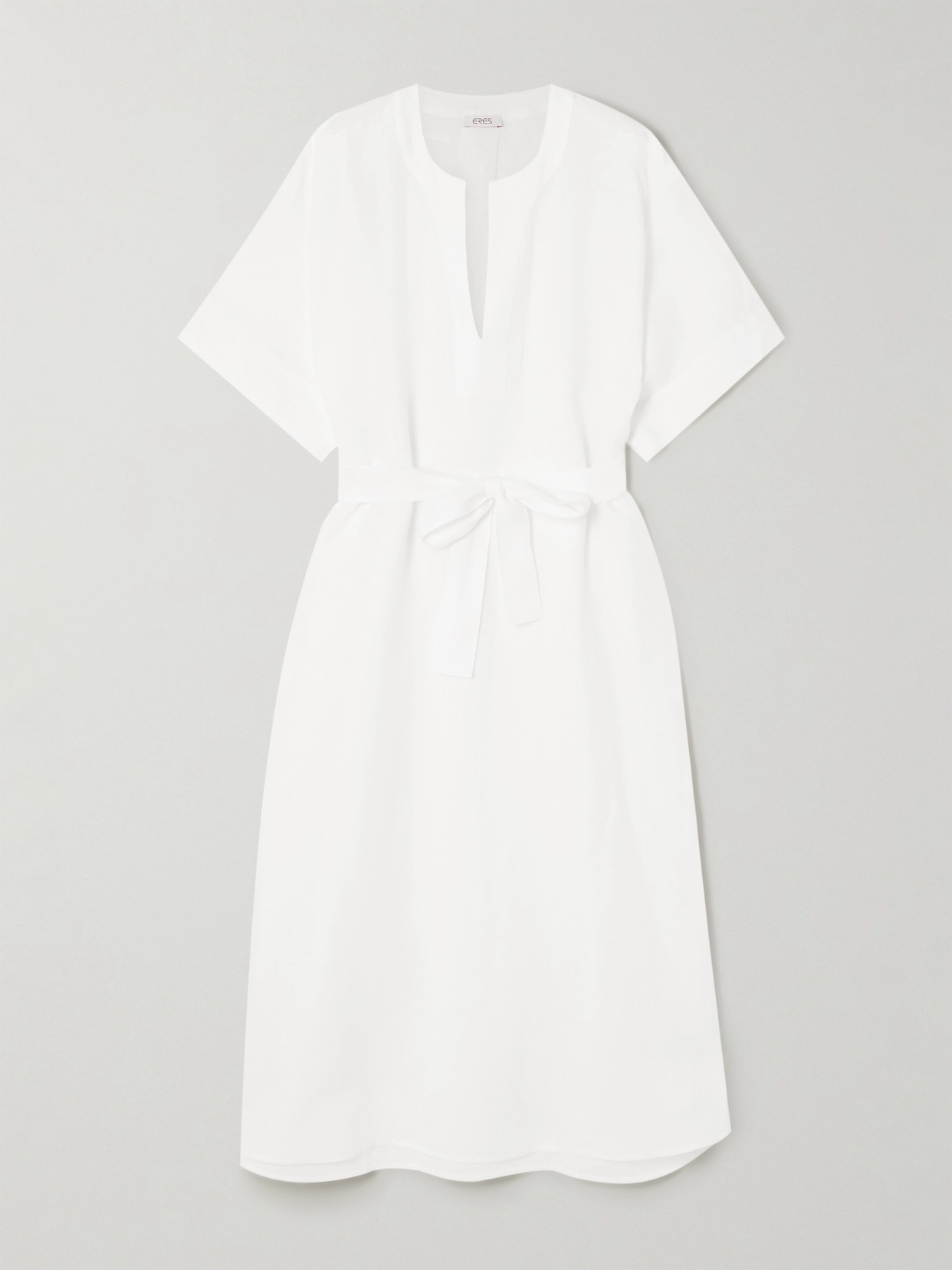 Eres Bibi Belted Linen Kaftan In White