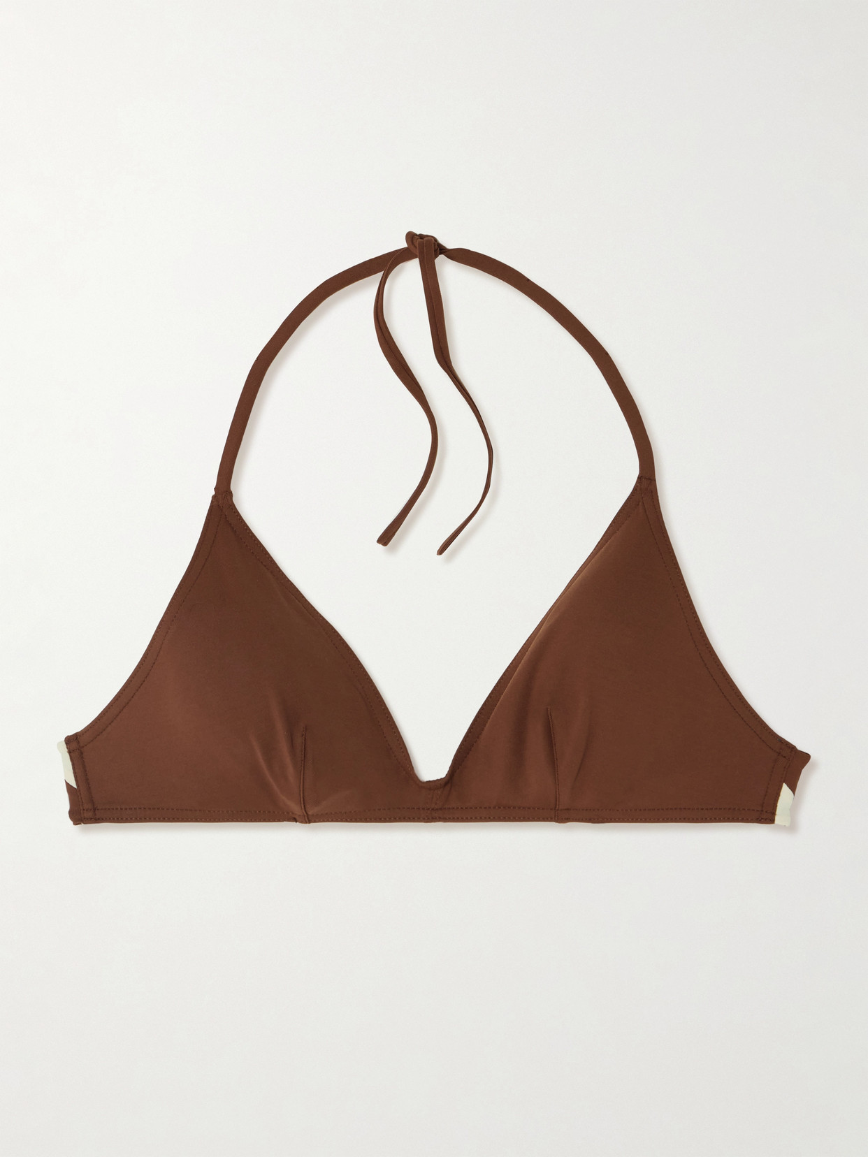 Eres Cubisme Patchwork Triangle Bikini Top In Brown