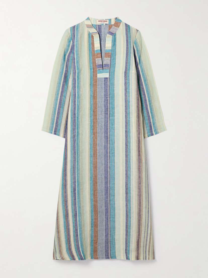 Emporio Sirenuse Giada Striped Linen Kaftan