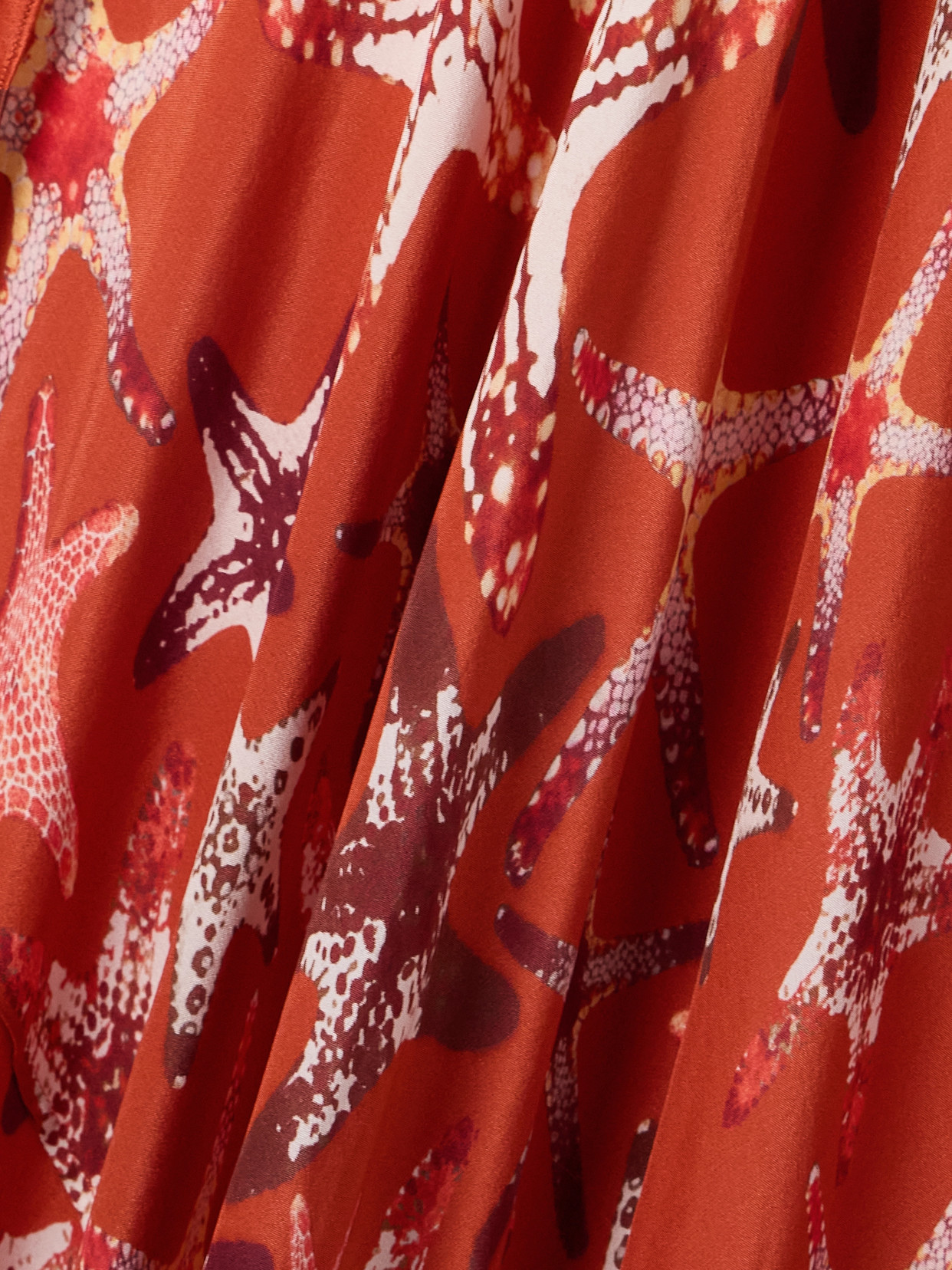 Emporio Sirenuse Ariele Printed Silk-crepe Top In Orange