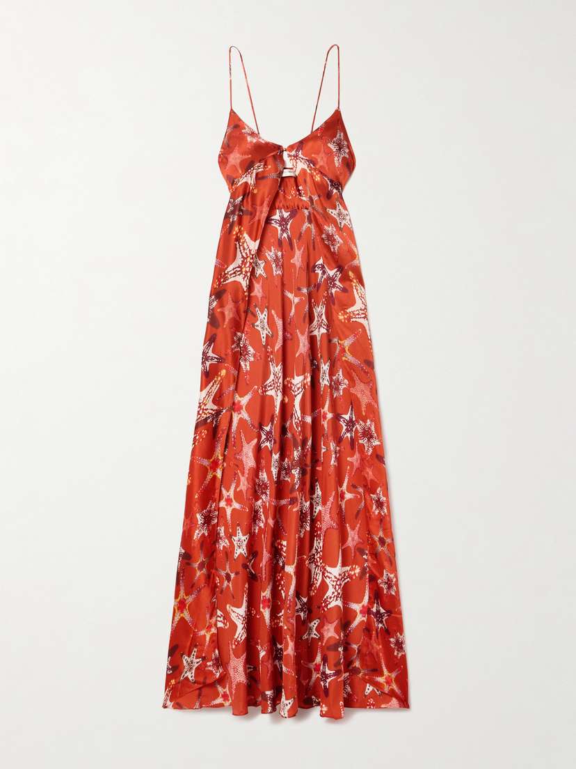 Emporio Sirenuse Ariele Printed Silk-crepe Top