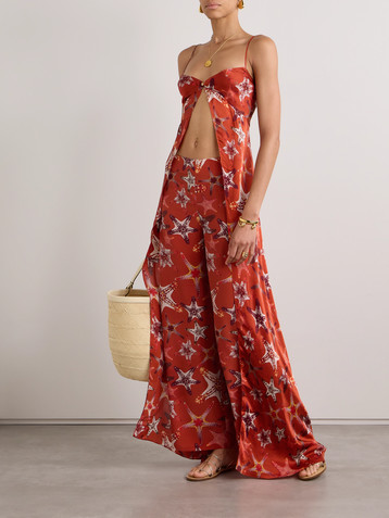 Emporio Sirenuse Ariele printed silk-crepe top