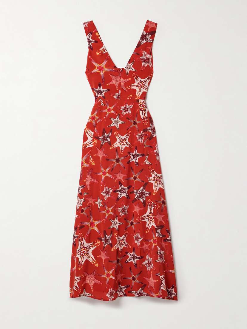 Emporio Sirenuse Nellie Printed Silk-crepe Maxi Dress