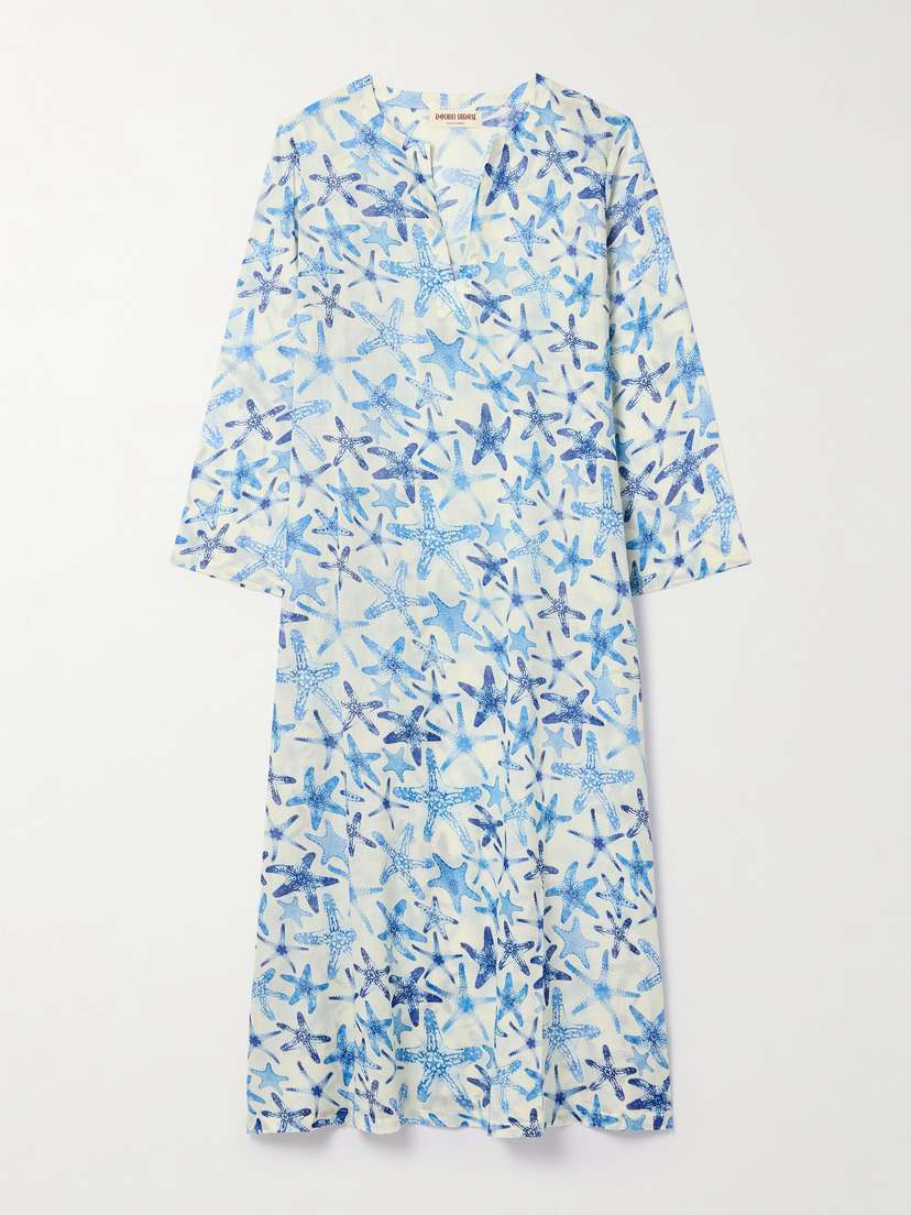 Emporio Sirenuse Giada 2 Printed Cotton-voile Kaftan