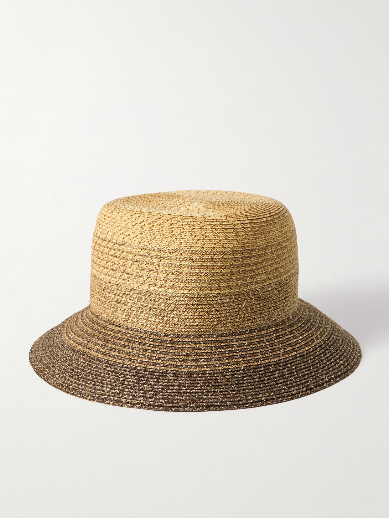 Eugenia Kim Jonah Metallic Straw Bucket Hat In Brown