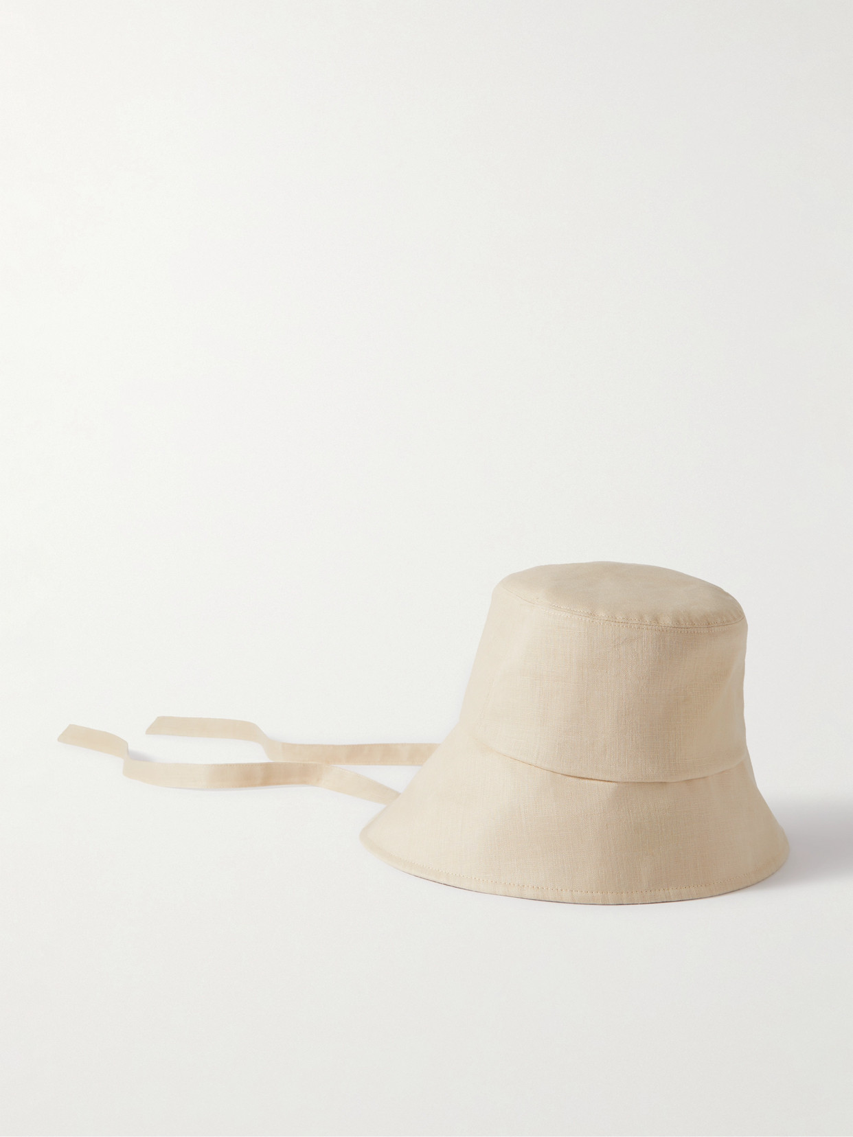 Eugenia Kim Ally Asymmetric Linen Bucket Hat In Neutrals
