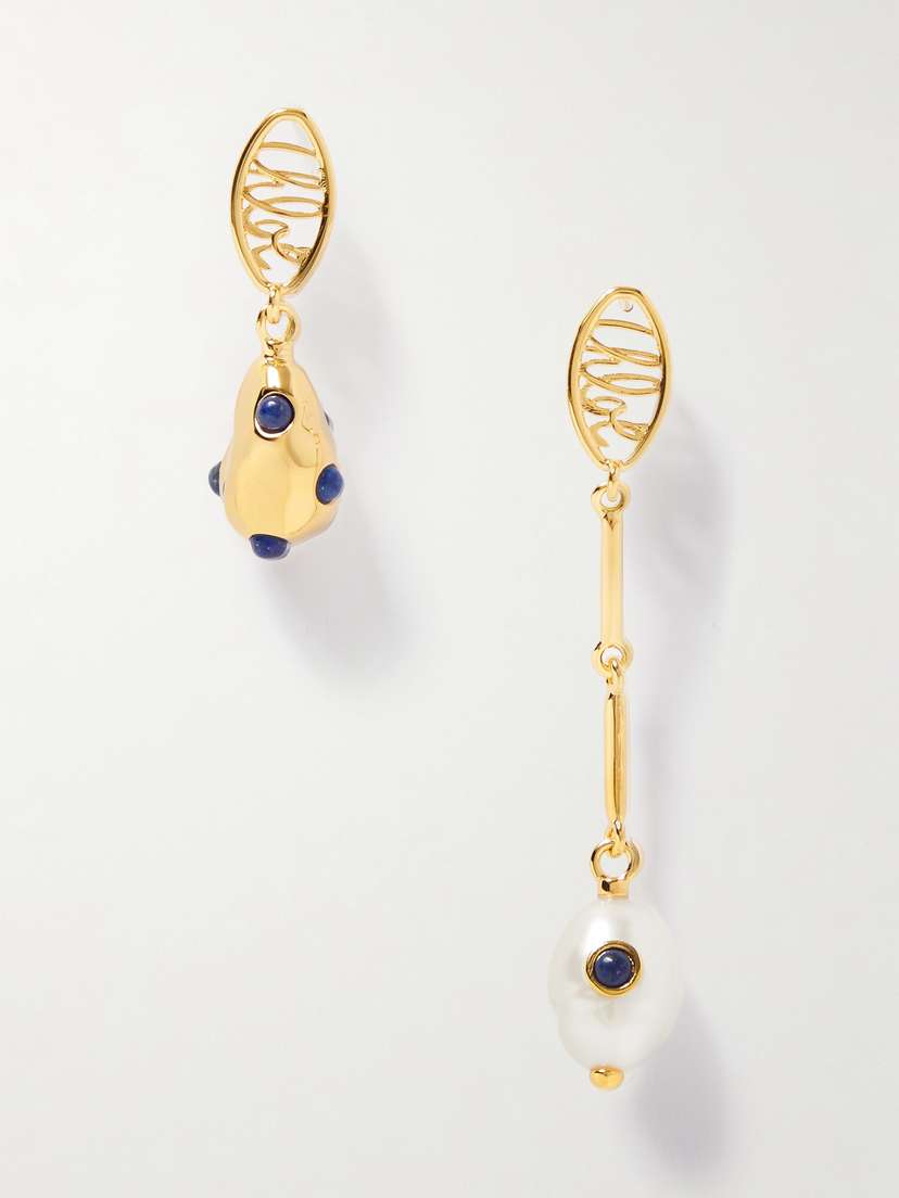 Chloé Darcey Lace -tone, Pearl And Lapis Lazuli Earrings