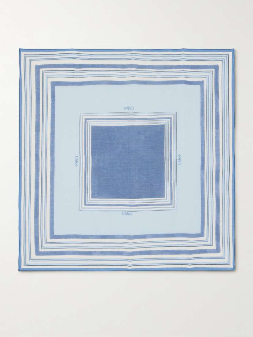 Chloé Printed Silk And Cotton-blend Voile Scarf