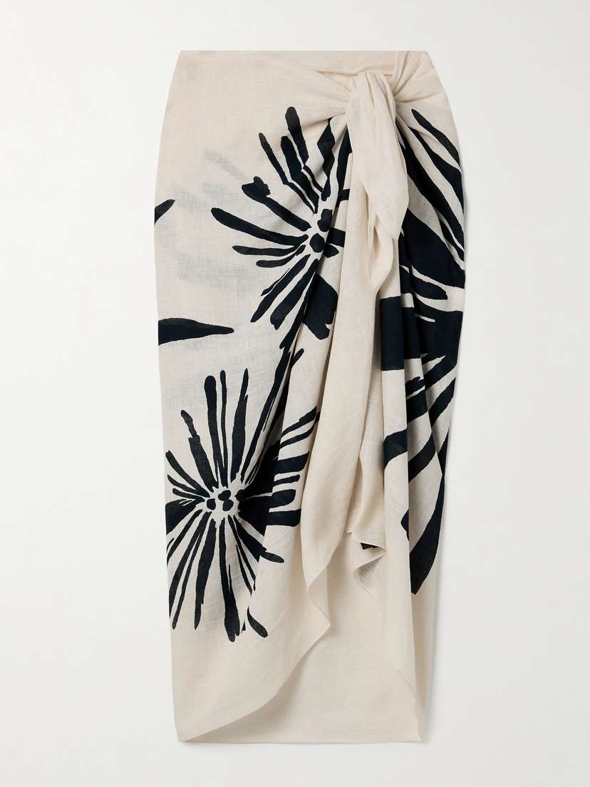 Loro Piana Floral-print Linen Pareo