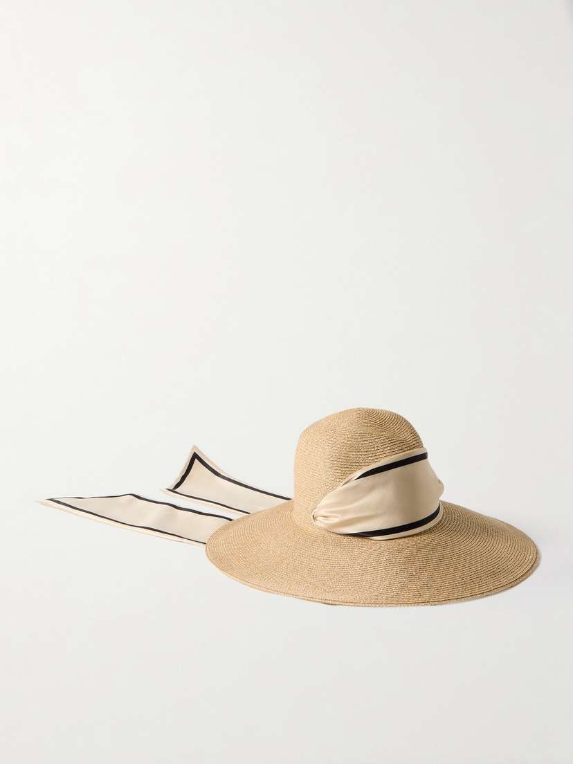 Eugenia Kim Cassidy Striped Satin-trimmed Straw Hat