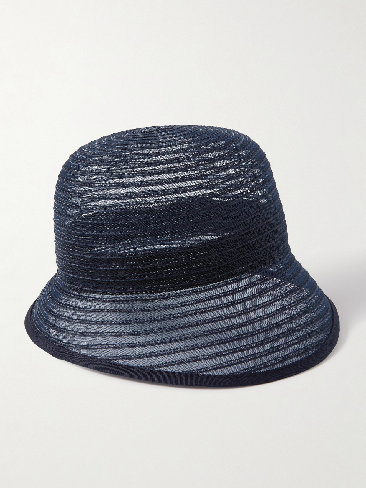 Eugenia Kim Dottie Asymmetric Ribbed Mesh Bucket Hat In Blue