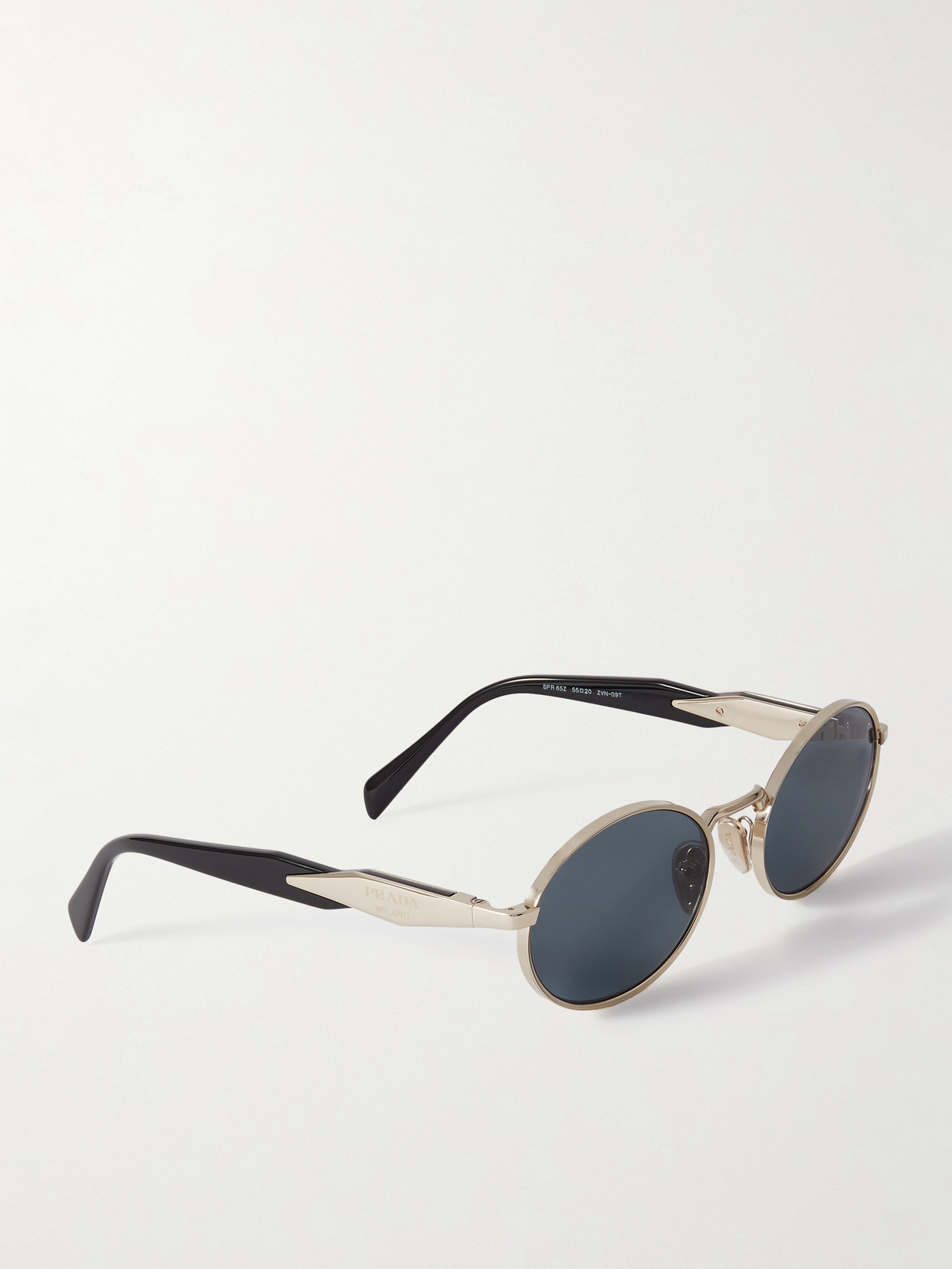Prada Oval-frame Acetate And Gold-tone Sunglasses In Gold