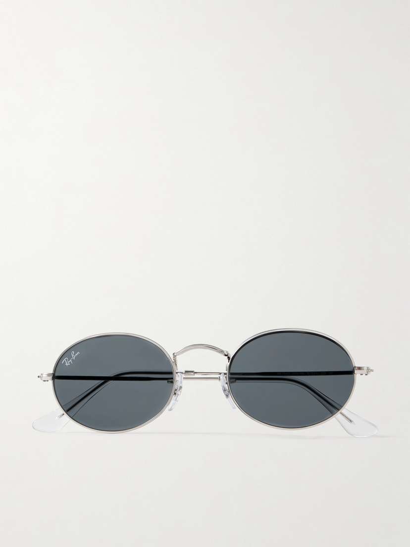 Ray-Ban Oval-frame Silver-tone Sunglasses