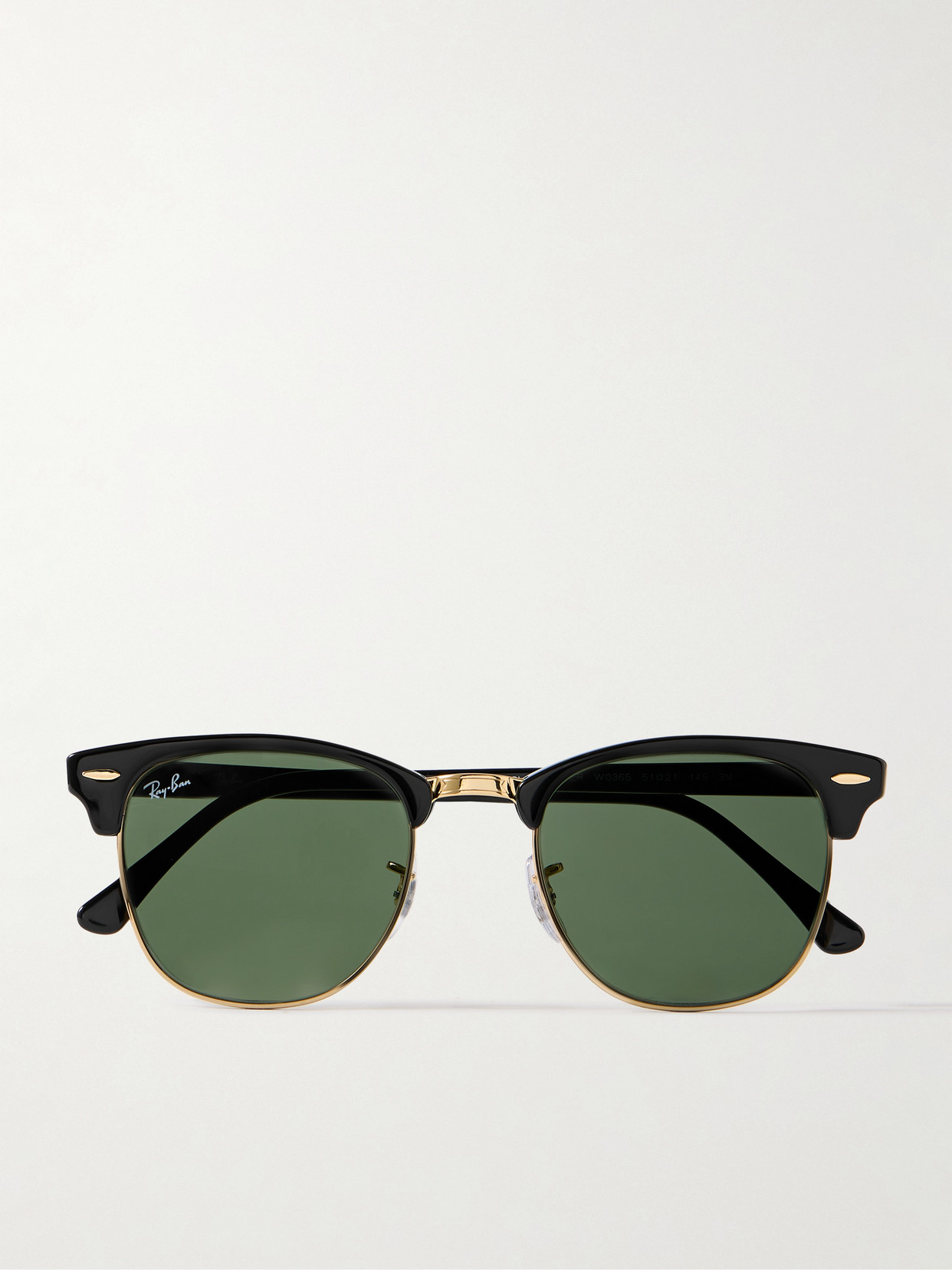 Ray Ban Clubmaster D-frame Acetate And Gold-tone Sunglasses