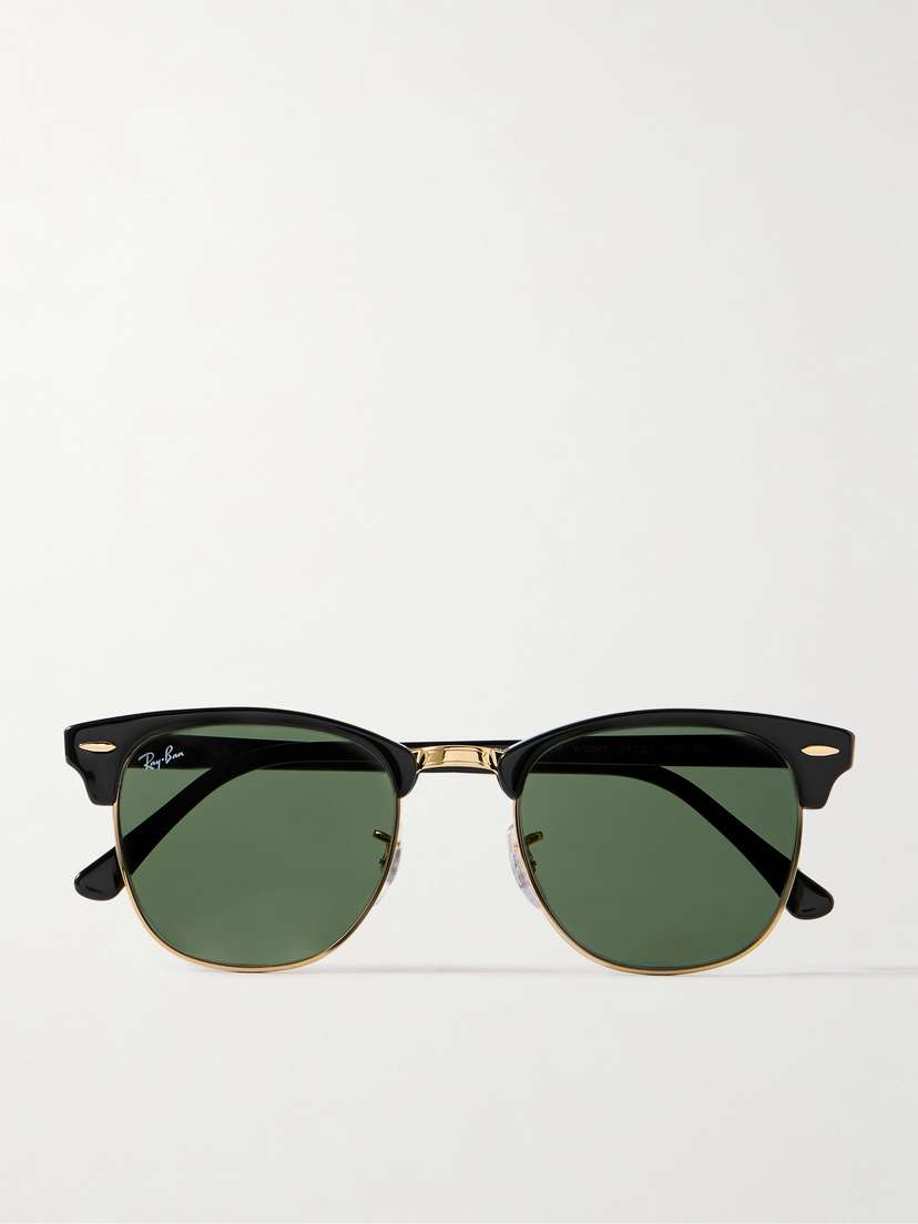 Ray-Ban Clubmaster D-frame Acetate And Gold-tone Sunglasses