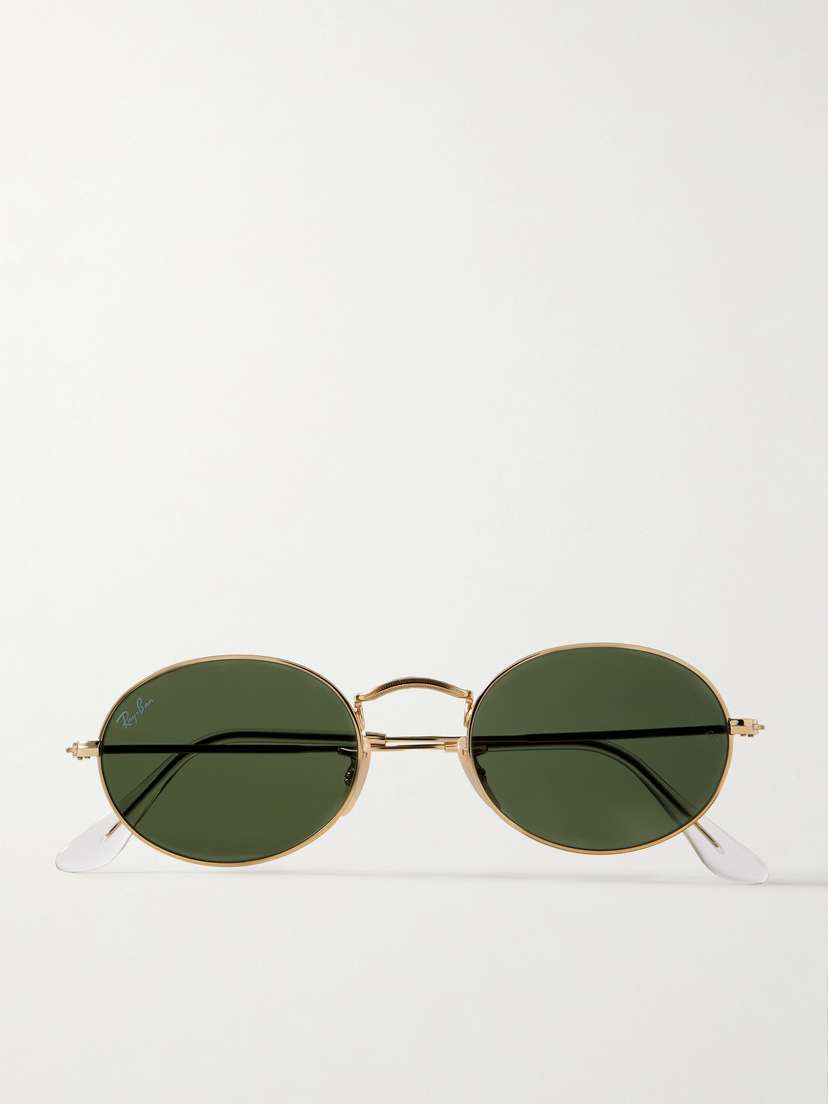 Ray-Ban Oval-frame Gold-tone Sunglasses