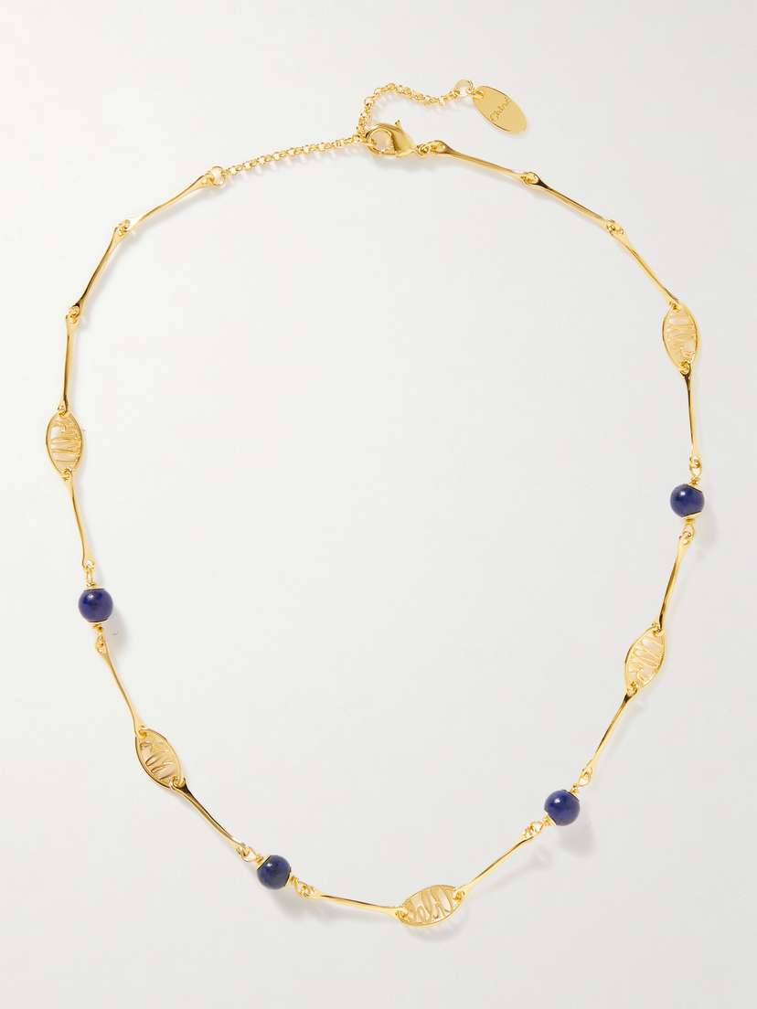 Chloé Darcey Lace Gold-tone Lapis Lazuli Necklace