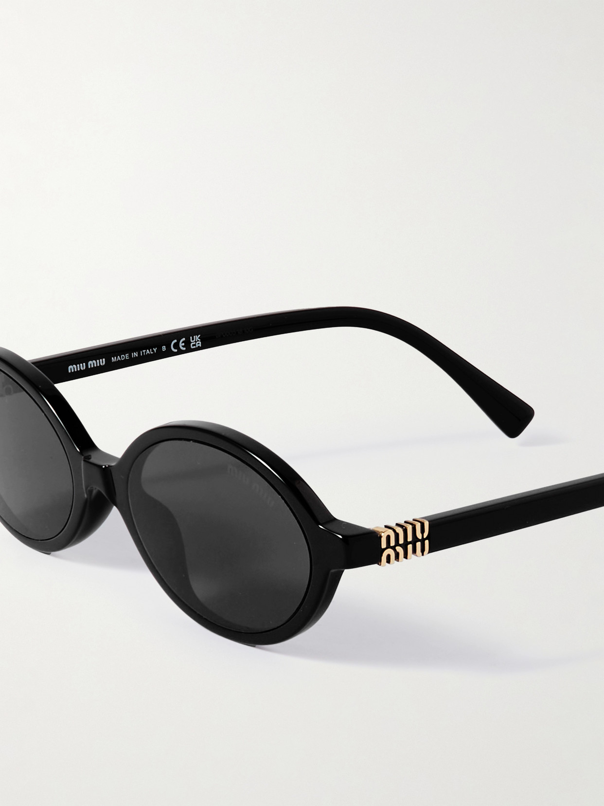 Miu Miu Round-frame Acetate Sunglasses In Black